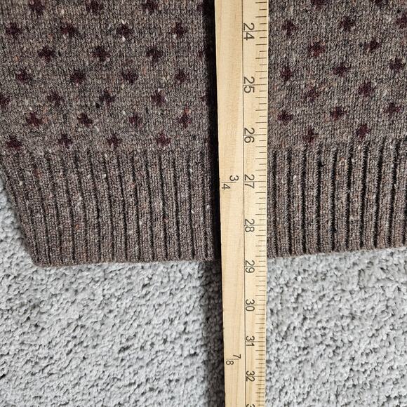 Duluth Trading Sweater Mens Medium Maroon Shetland Wool Fair Isle Moose Cabin - Picture 6 of 8